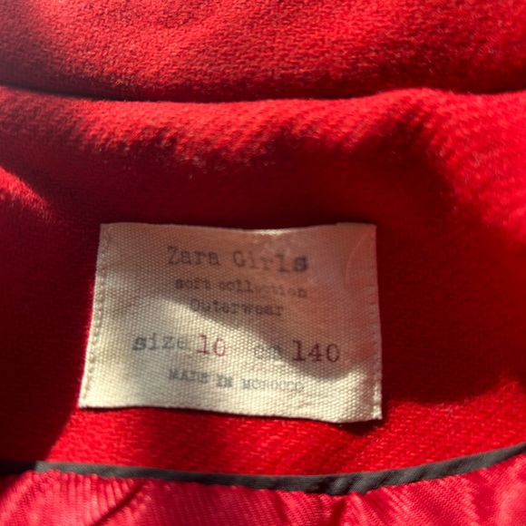 Zara dress coat: stunning red mid length dress coat for winter or cool fall day. - Picture 9 of 11